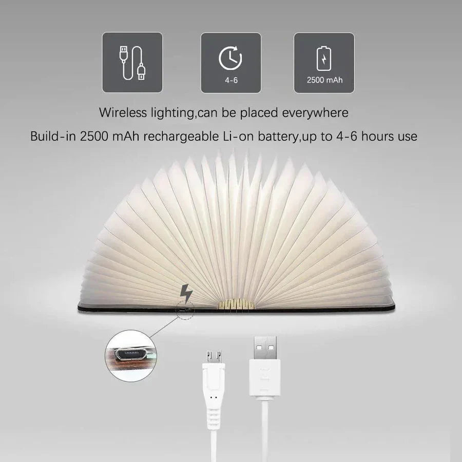 Faltbare Buchlampe mit warmem LED-Licht - StoryGlow | Brehn