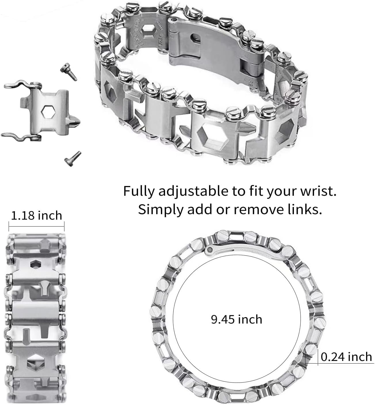 Brehn | 29-in-1 Edelstahl Multifunktionsarmband