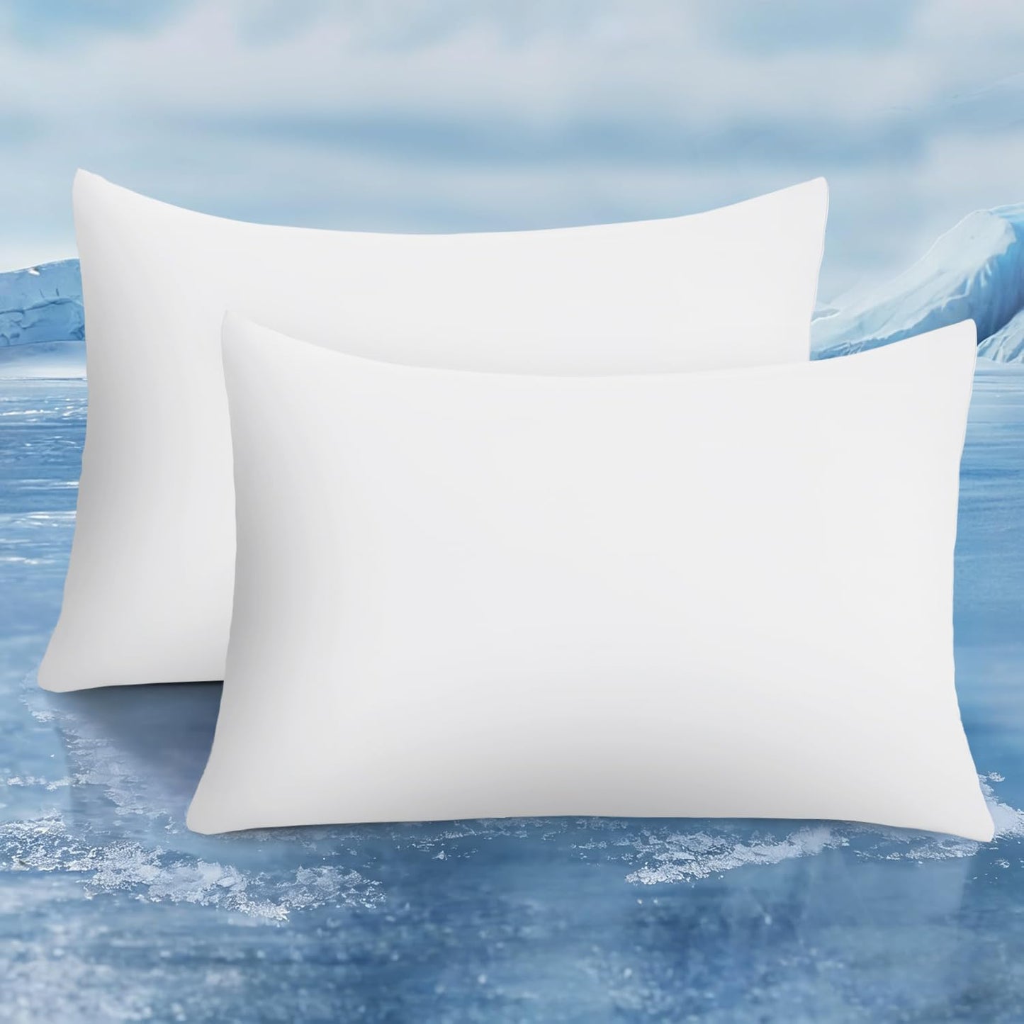 2-Pack Premium Seidene Super Kühlende Weiße Kissenbezüge – Extreme Q-Max 0.5 | Brehn