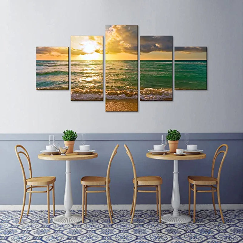 5 Stück Sonnenuntergang Seascape Landschaftsmalerei