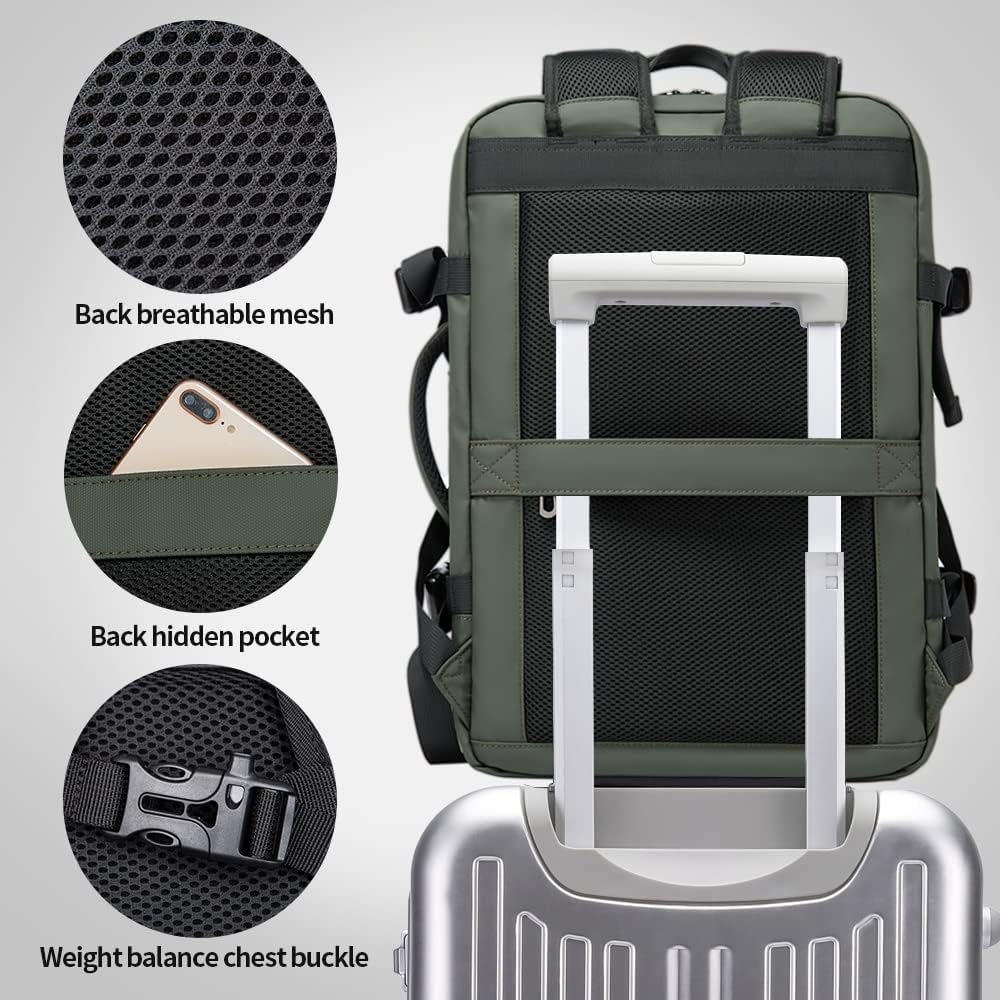 Erweiterbarer 26–45L wasserdichter Reisen-Rucksack mit Laptop-Fach & Duffle-Trage | Brehn
