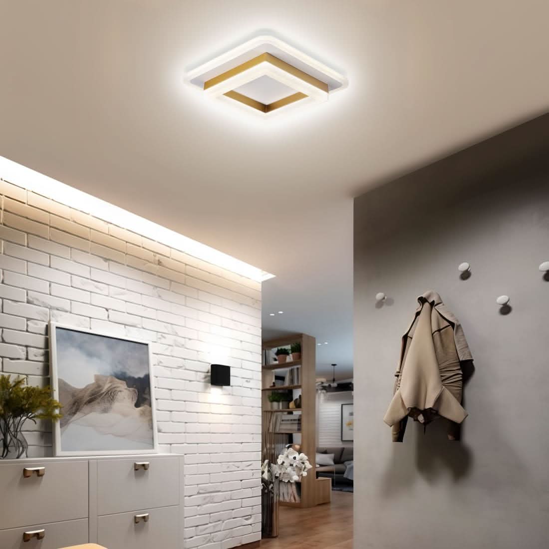 Quadratische LED-Deckenleuchte für moderne Innenräume