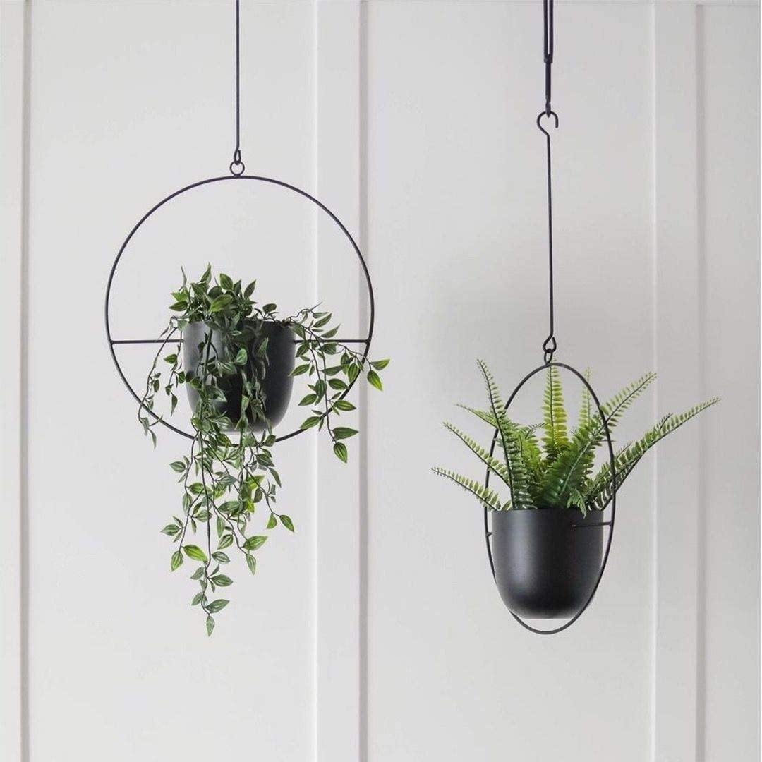 HaloRing Hängender Pflanzenhalter – Metall Hängeblumentopf für drinnen und draußen | Brehn