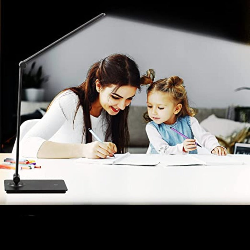 LED-Schreibtischlampe, Touch-Control-Schreibtischlampe mit 3 Helligkeitsstufen, dimmbare Bürolampe mit verstellbarem Arm, faltbare Tischlampe für Schreibtisch Schlafzimmer Nachttisch Büro