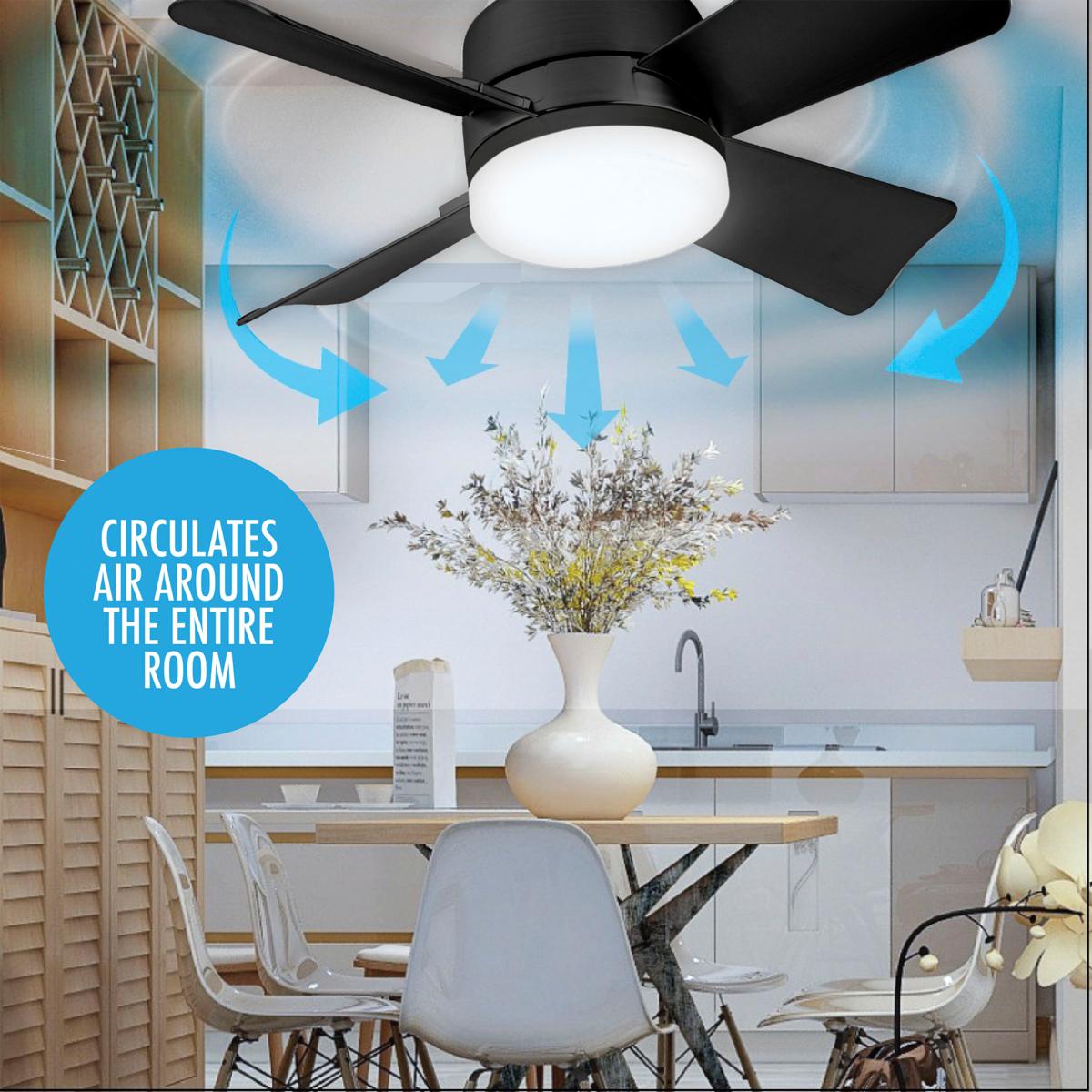 Brehn | LuxeBreeze Tragbarer Deckenventilator & Licht | Elegante 2-in-1-Lösung mit Fernbedienung für Komfort und Stil
