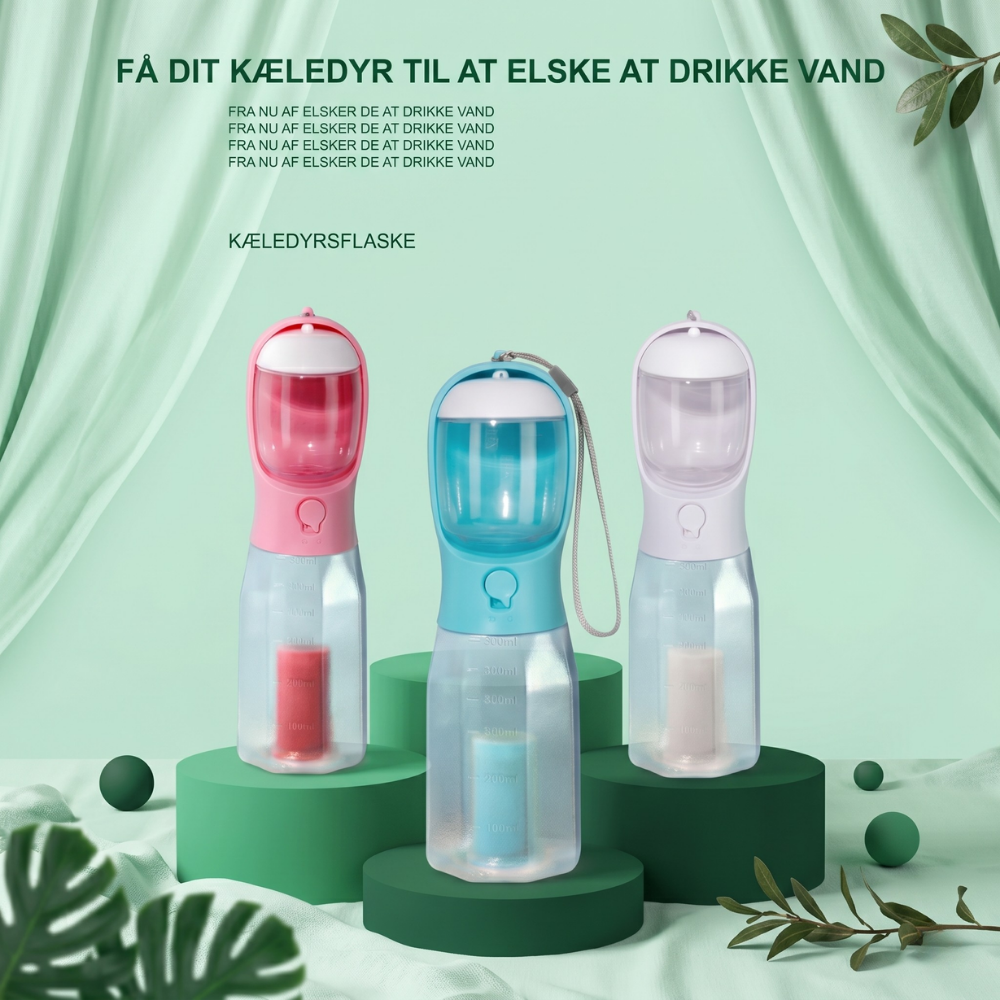TrailBuddy™ – 3-in-1 Hunde-Trinkflasche mit Futterbox | Brehn
