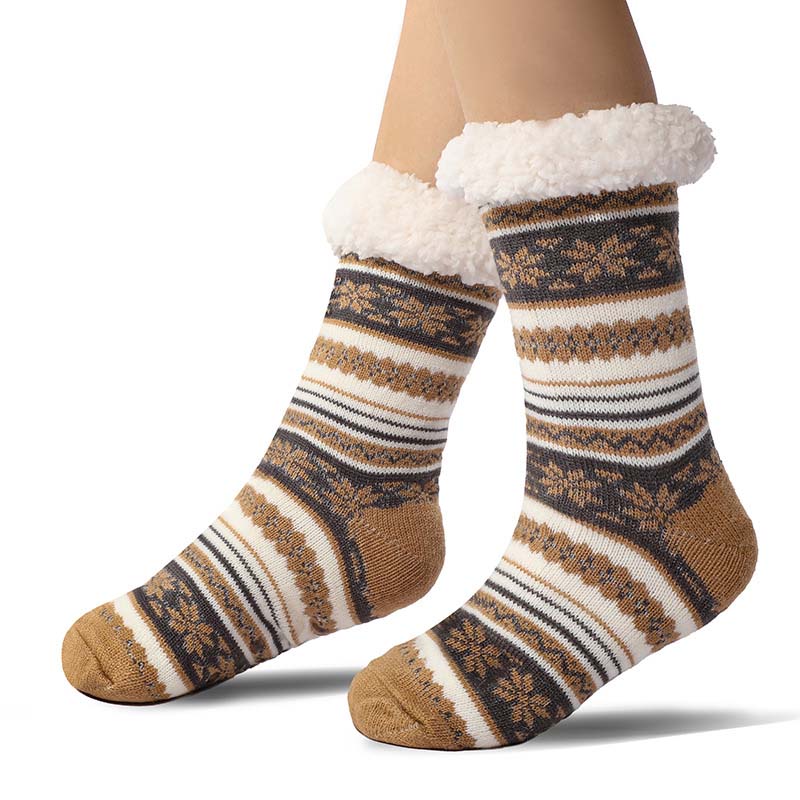Brehn | Schneeflocke Ultra-dicke Cashmere Haussocken
