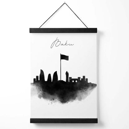 Baku-Aquarell-Skyline-Stadtposter mit Aufhänger