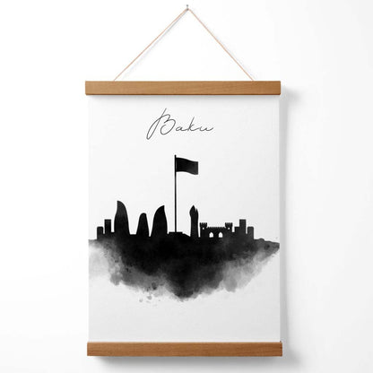 Baku-Aquarell-Skyline-Stadtposter mit Aufhänger