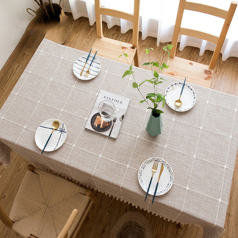 Wasserfeste, ölabweisende, rechteckige Tischdecke aus Baumwoll-Leinen-Mischgewebe, knitterfrei, für Küche, Esszimmer, Buffet und Party