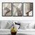 Beige-braunes Set aus 3 abstrakten Wirbel-Kunstdrucken