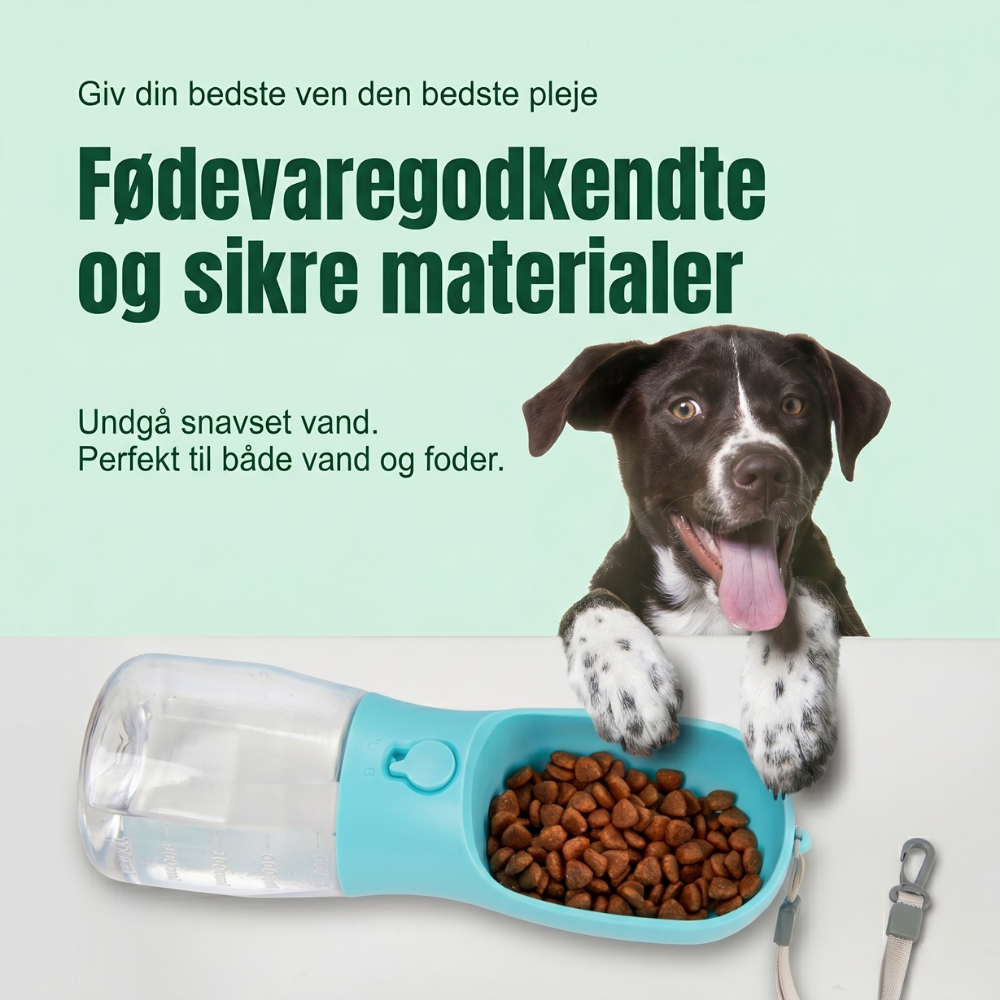 TrailBuddy™ – 3-in-1 Hunde-Trinkflasche mit Futterbox | Brehn