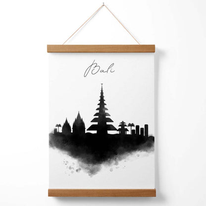 Bali-Aquarell-Skyline-Stadtposter mit Aufhänger
