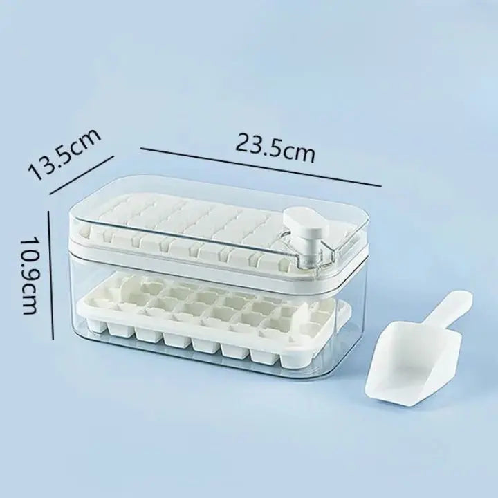 64-teiliges Silikon-Eiswürfelformat – mit Deckel & Schaufel