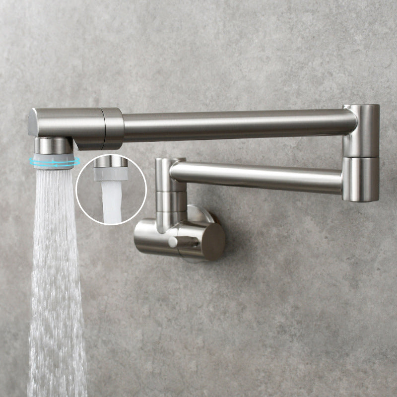 Moderner Zieh-Auslauf-Wasserhahn Einhebel Wandmontierter Topf-Füller Niedriger Profil 1-Loch Füller