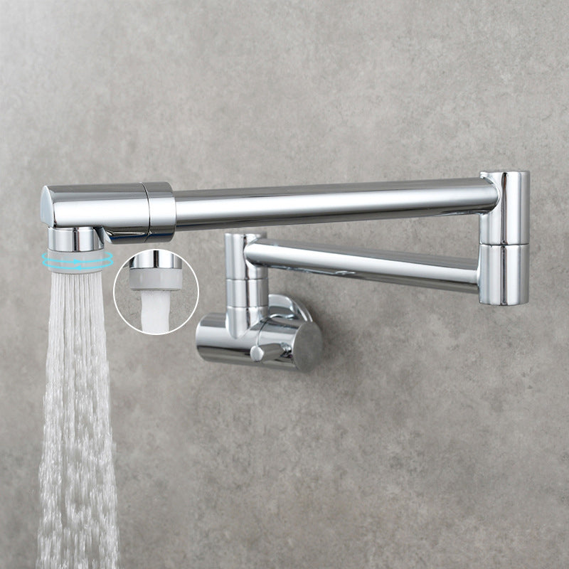 Moderner Zieh-Auslauf-Wasserhahn Einhebel Wandmontierter Topf-Füller Niedriger Profil 1-Loch Füller