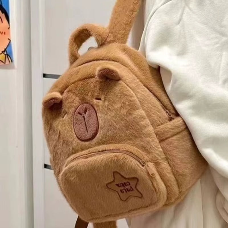 Brehn | Capybara süßer Plüsch Kinder Rucksack