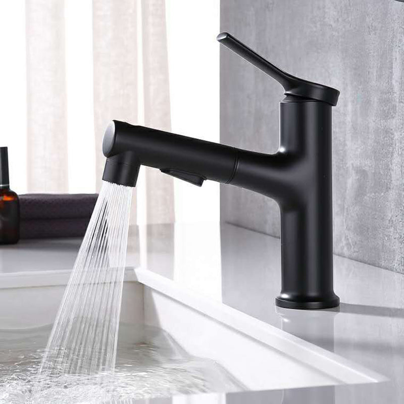 Zeitgenössischer Waschbecken Wasserhahn Plian Niedriger Bogen Drei-Loch Badewasserhahn