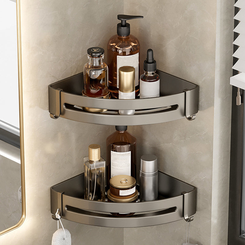 Zeitgenössisches Aluminium Badezimmer Zubehör Set Graue Badablage