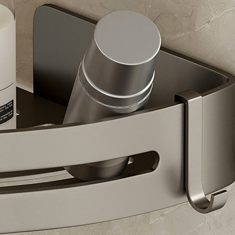 Zeitgenössisches Aluminium Badezimmer Zubehör Set Graue Badablage