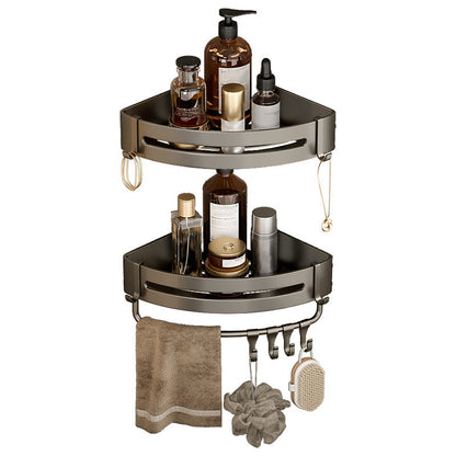 Zeitgenössisches Aluminium Badezimmer Zubehör Set Graue Badablage