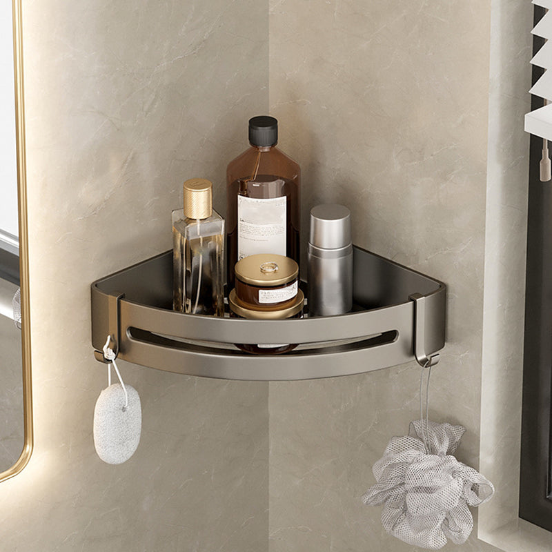 Zeitgenössisches Aluminium Badezimmer Zubehör Set Graue Badablage