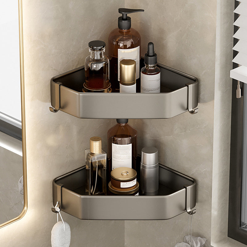 Zeitgenössisches Aluminium Badezimmer Zubehör Set Graue Badablage