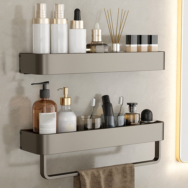 Zeitgenössisches Aluminium Badezimmer Zubehör Set Graue Badablage