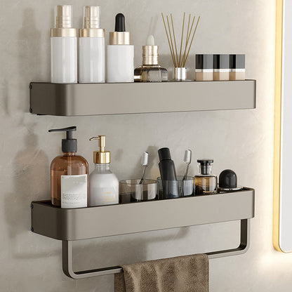 Zeitgenössisches Aluminium Badezimmer Zubehör Set Graue Badablage