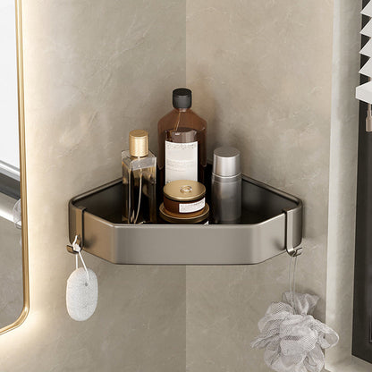 Zeitgenössisches Aluminium Badezimmer Zubehör Set Graue Badablage