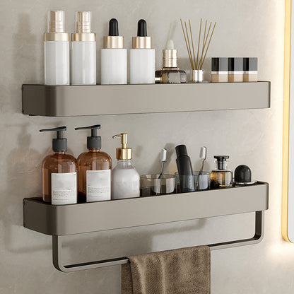 Zeitgenössisches Aluminium Badezimmer Zubehör Set Graue Badablage
