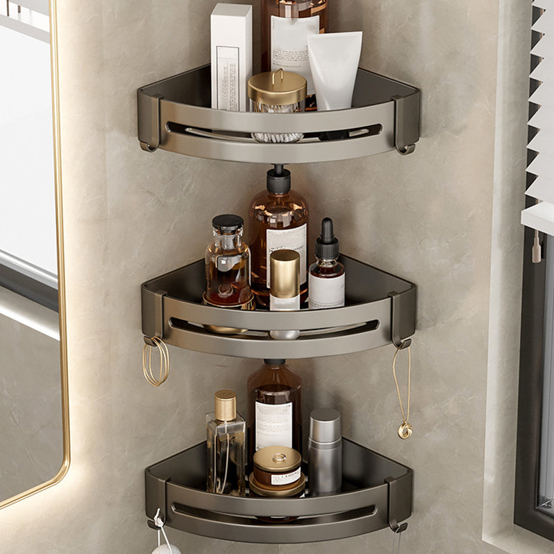 Zeitgenössisches Aluminium Badezimmer Zubehör Set Graue Badablage