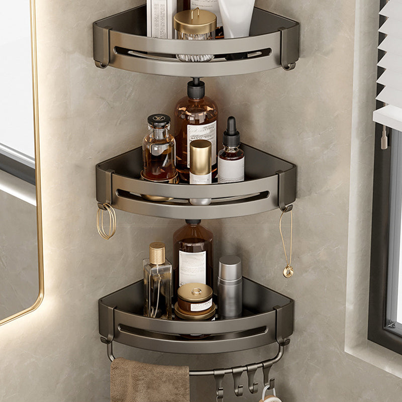 Zeitgenössisches Aluminium Badezimmer Zubehör Set Graue Badablage