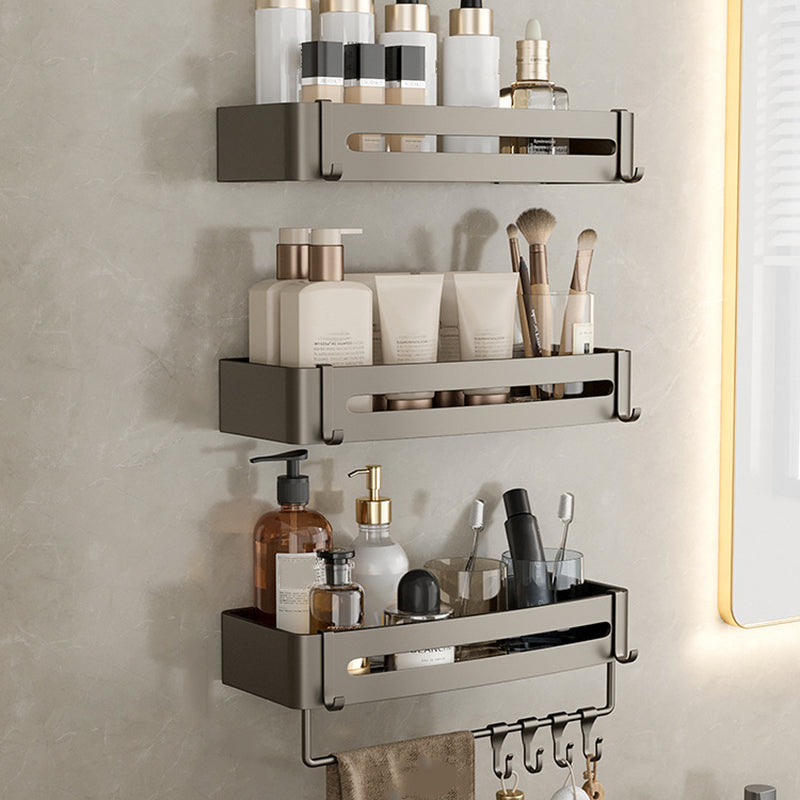 Zeitgenössisches Aluminium Badezimmer Zubehör Set Graue Badablage
