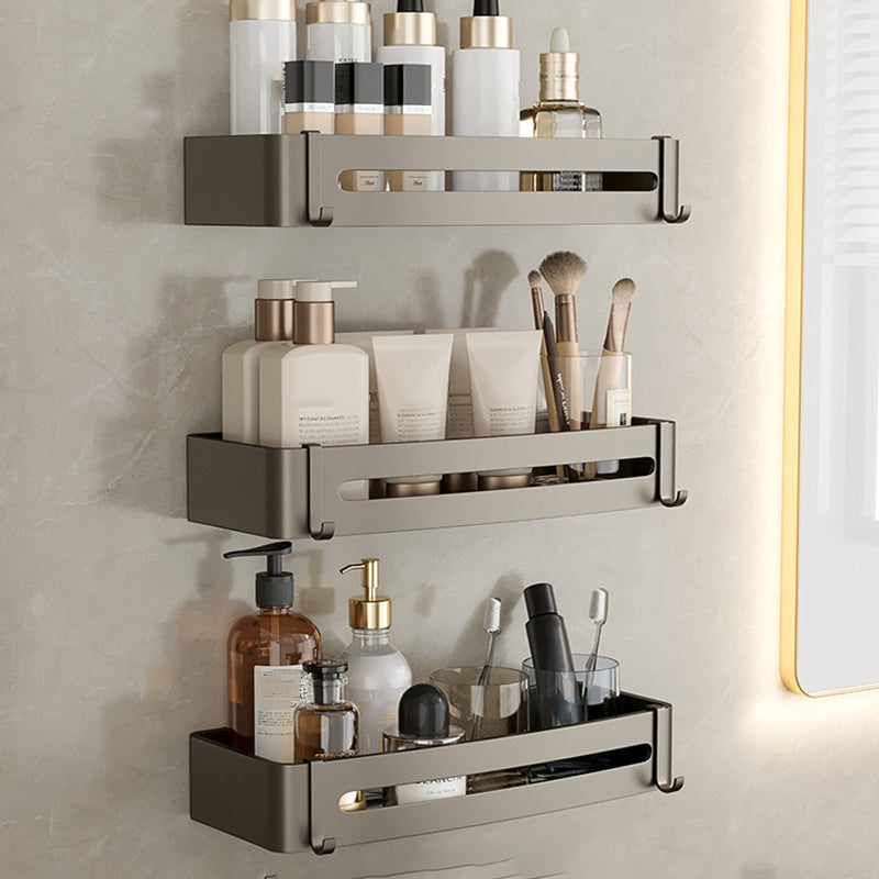 Zeitgenössisches Aluminium Badezimmer Zubehör Set Graue Badablage