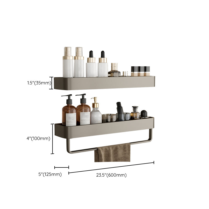 Zeitgenössisches Aluminium Badezimmer Zubehör Set Graue Badablage