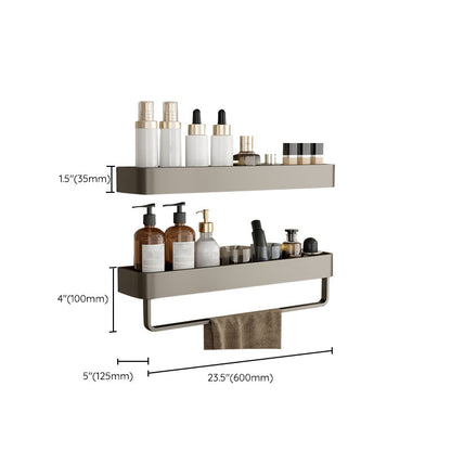 Zeitgenössisches Aluminium Badezimmer Zubehör Set Graue Badablage