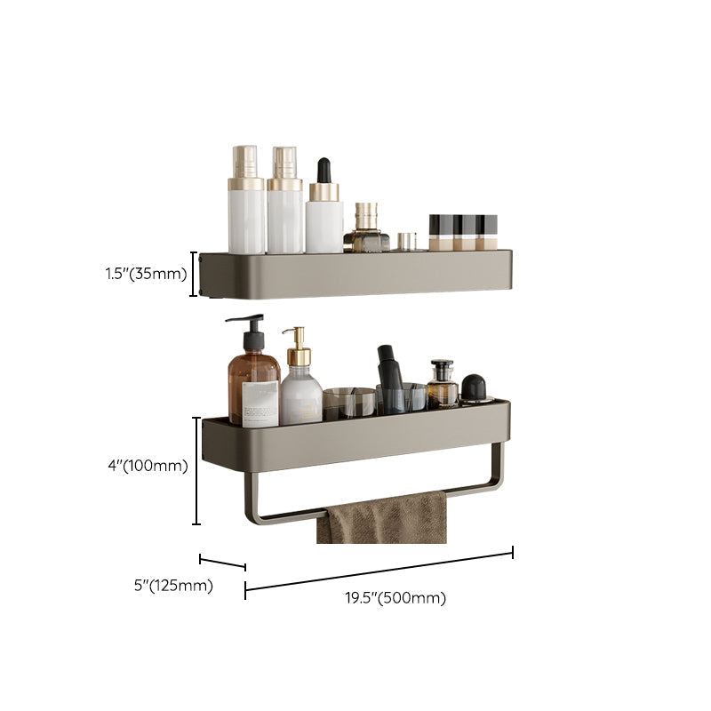 Zeitgenössisches Aluminium Badezimmer Zubehör Set Graue Badablage