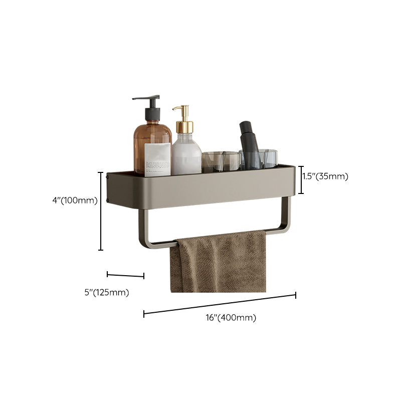 Zeitgenössisches Aluminium Badezimmer Zubehör Set Graue Badablage