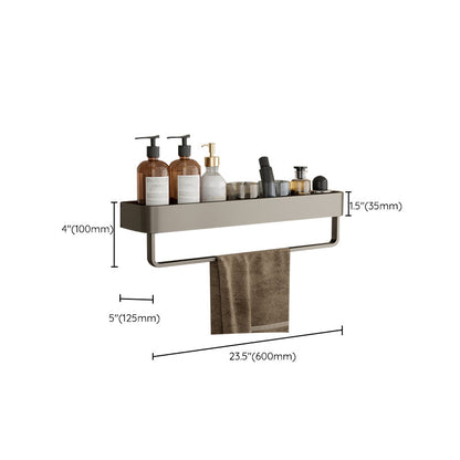 Zeitgenössisches Aluminium Badezimmer Zubehör Set Graue Badablage