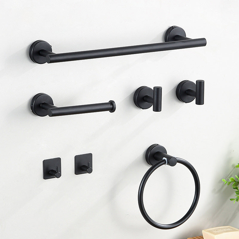 Modernes Badzubehör Set aus gebürstetem Edelstahl verchromt Handtuchstange/Ring & Bademantelhaken