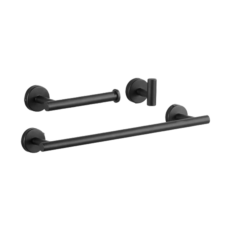 Modernes Badzubehör Set aus gebürstetem Edelstahl verchromt Handtuchstange/Ring & Bademantelhaken