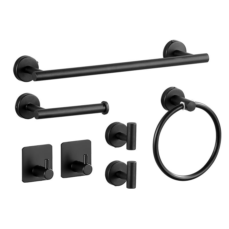 Modernes Badzubehör Set aus gebürstetem Edelstahl verchromt Handtuchstange/Ring & Bademantelhaken