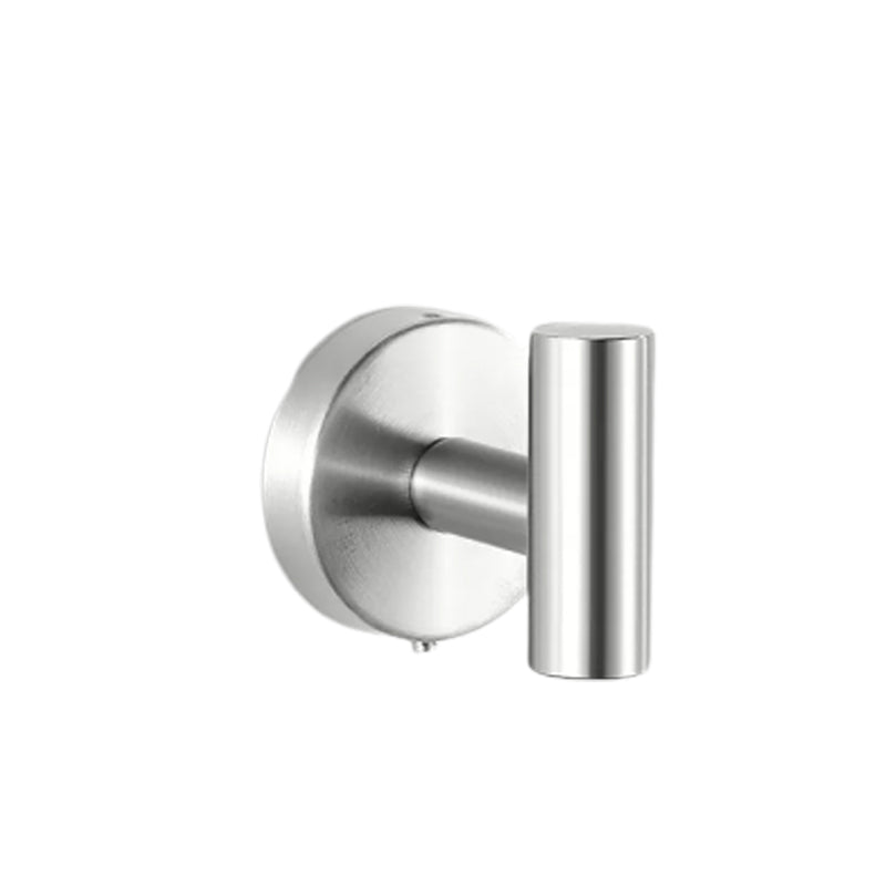 Modernes Badzubehör Set aus gebürstetem Edelstahl verchromt Handtuchstange/Ring & Bademantelhaken