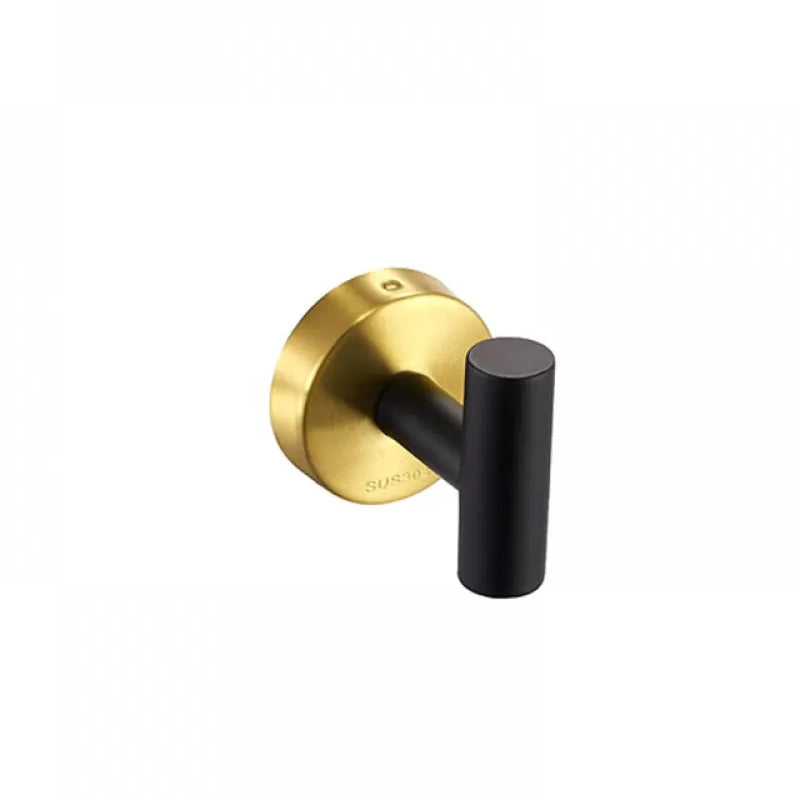 Modernes Badzubehör Set aus gebürstetem Edelstahl verchromt Handtuchstange/Ring & Bademantelhaken