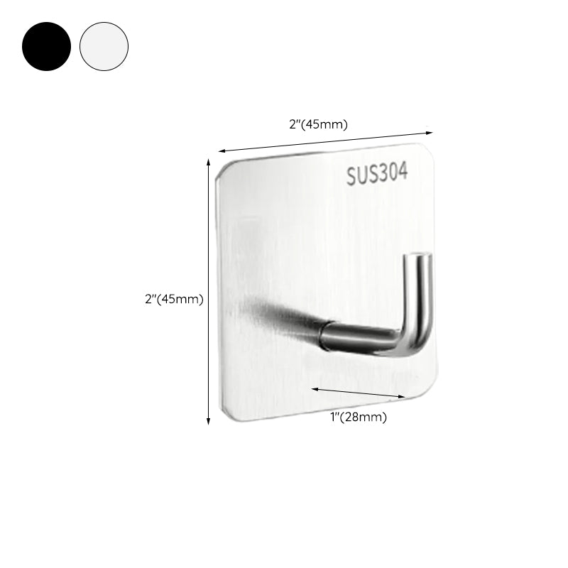 Modernes Badzubehör Set aus gebürstetem Edelstahl verchromt Handtuchstange/Ring & Bademantelhaken