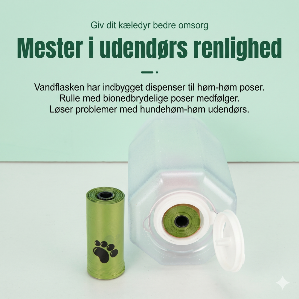 TrailBuddy™ – 3-in-1 Hunde-Trinkflasche mit Futterbox | Brehn
