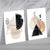 Beige und schwarze abstrakte Formen, 2er-Set Kunstdrucke