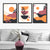 Boho-Stil, leuchtendes Pink-Orange, 3er-Set gerahmter Kunstdrucke