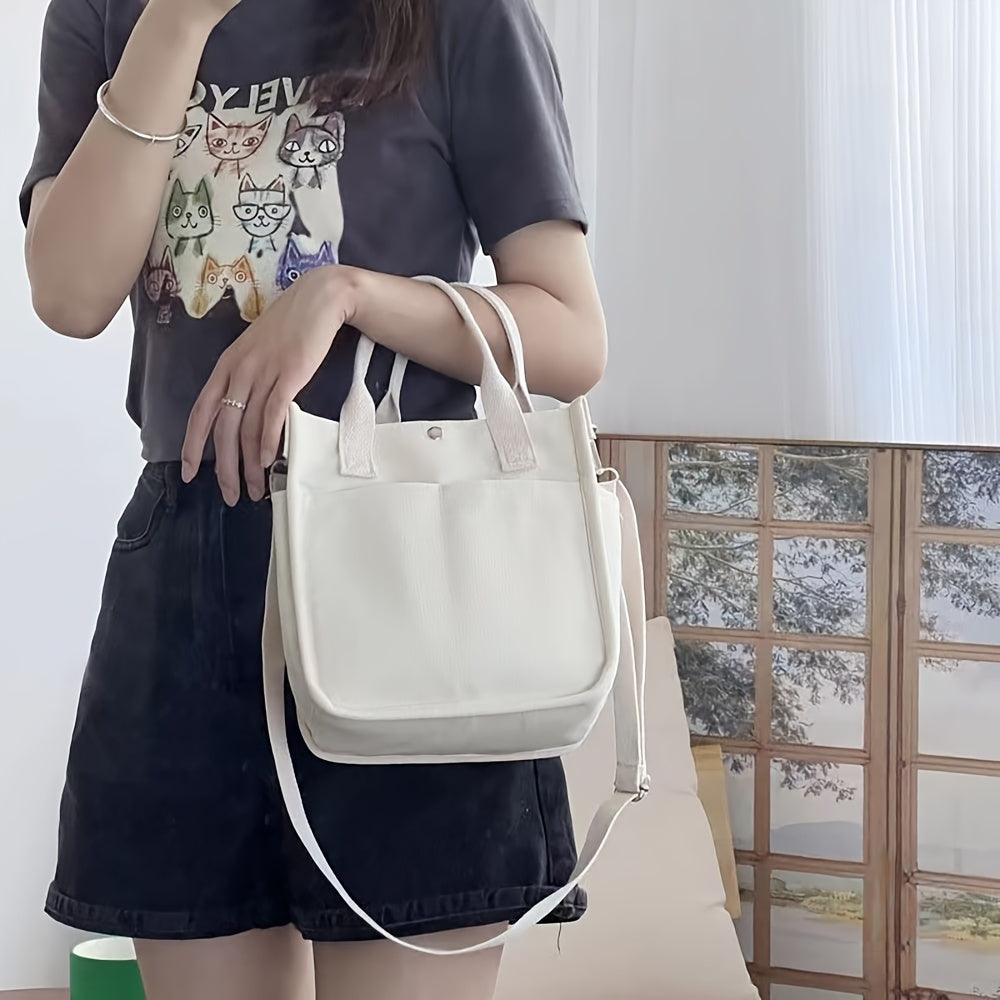 UrbanEase Canvas Slingbag – Weiße Schultertasche mit Magnetic Closure und verstellbarem Riemen | Brehn
